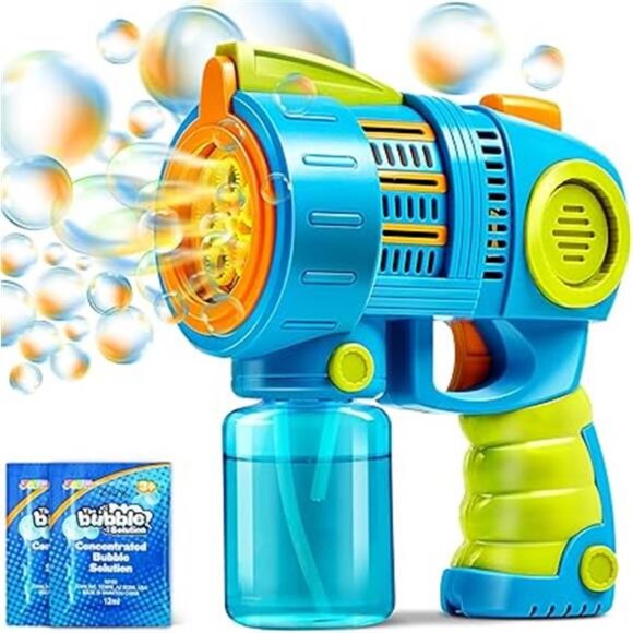Sloosh Kids Bubble Gun Machine with Bubble Refill Solution, 2 in 1 Automatic - Picture 7 of 7
